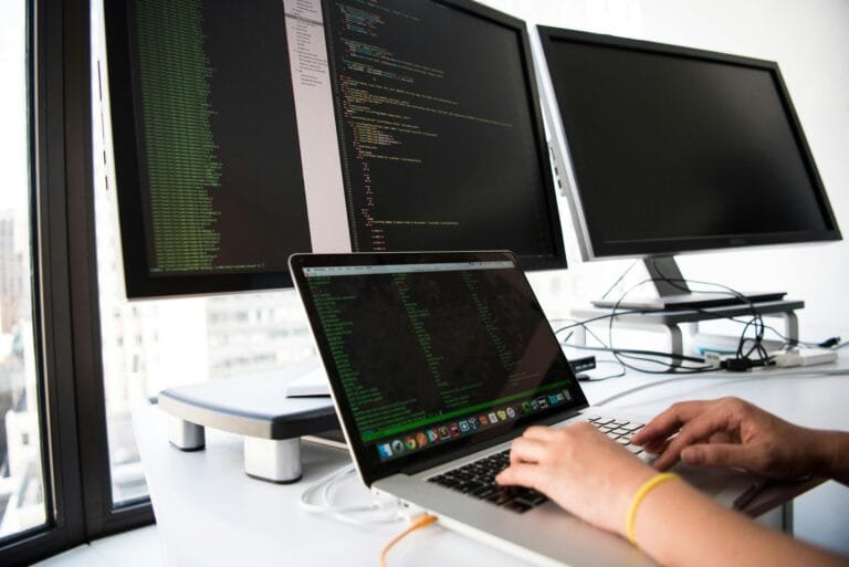 in this image showing that a employee of zumezu IT company providing web development in Lucknow, to their clients.